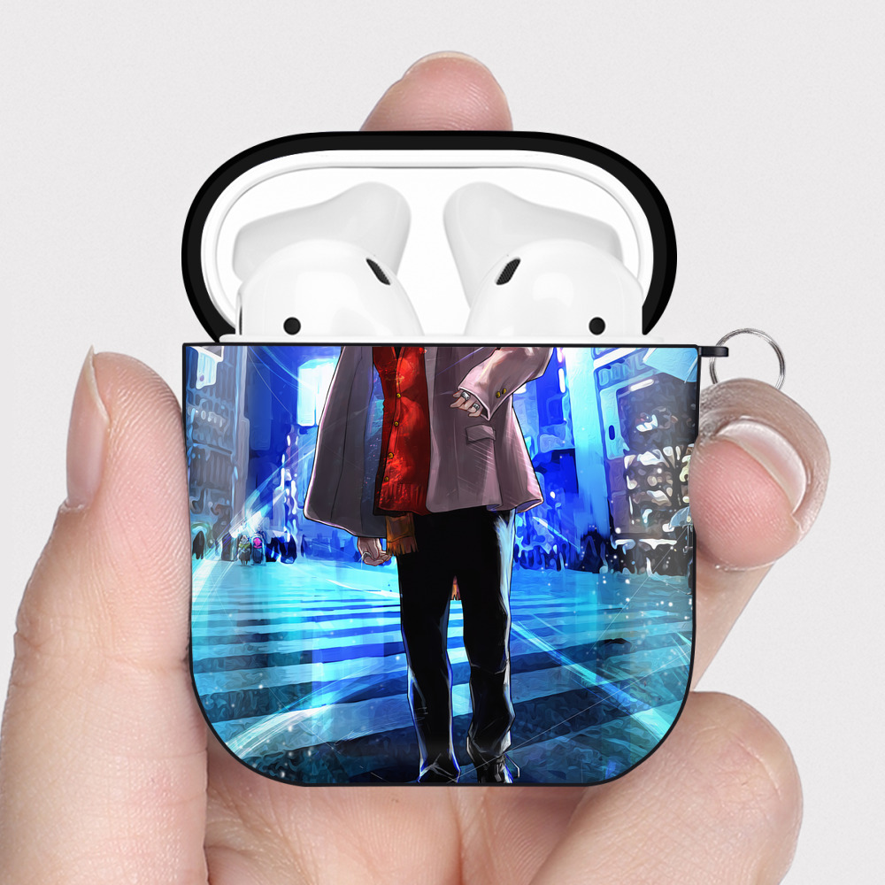 （画像用） 呪術廻戦 Jujutsu Kaisen AirPods 第2世代保護ケース ハードシェル ブラック 耐衝撃・防指紋・カラビナ付き