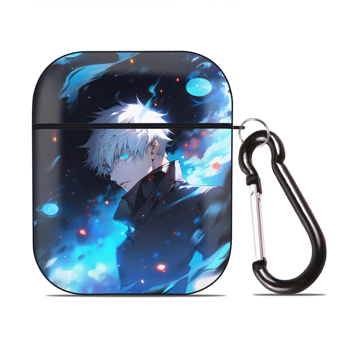 （画像用） 呪術廻戦 Jujutsu Kaisen AirPods 第2世代保護ケース ハードシェル ブラック 耐衝撃・防指紋・カラビナ付き