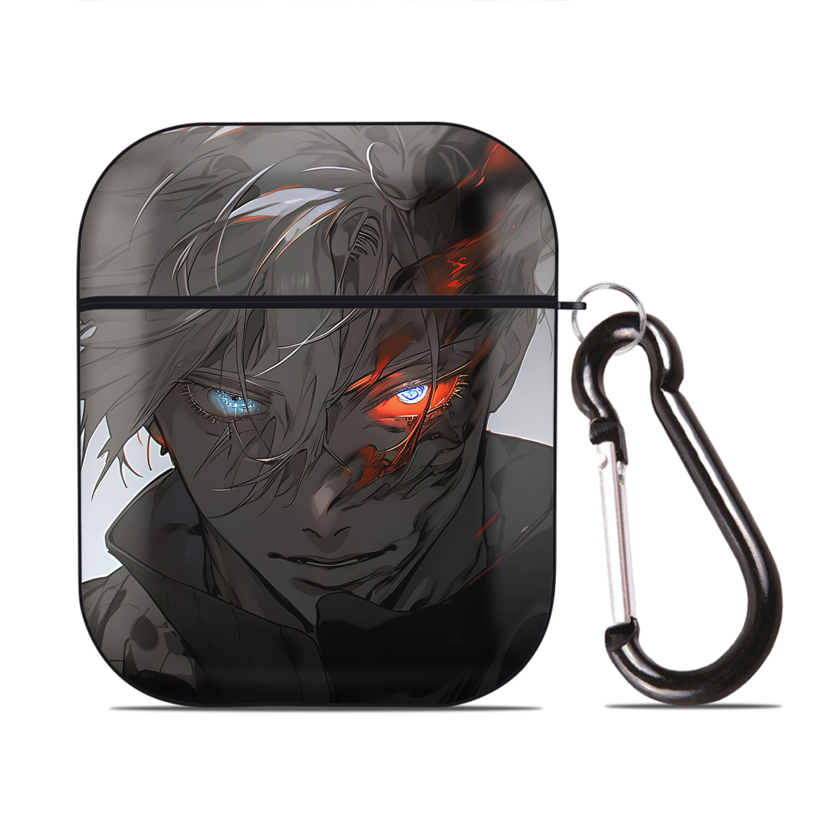 （画像用） 呪術廻戦 Jujutsu Kaisen AirPods 第2世代保護ケース ハードシェル ブラック 耐衝撃・防指紋・カラビナ付き