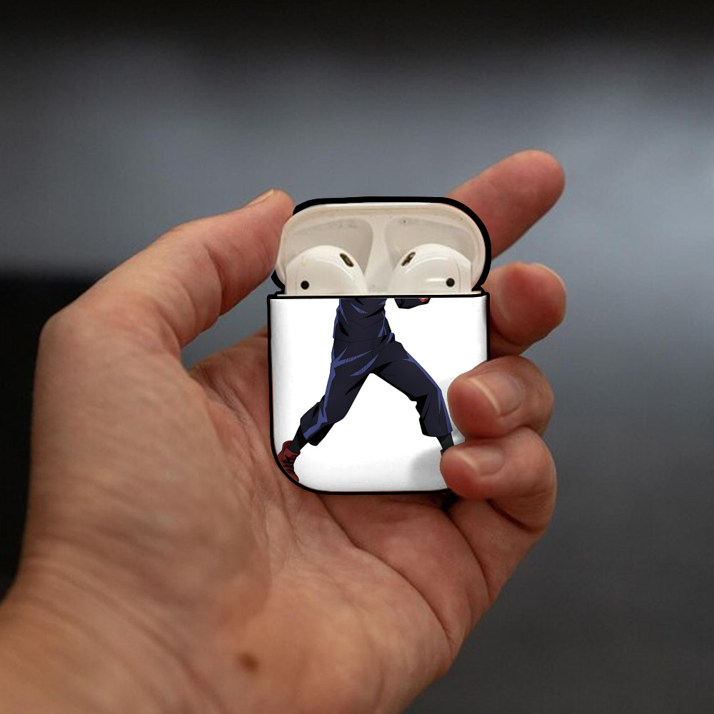 呪術廻戦 Jujutsu Kaisen AirPods 第2世代保護ケース ハードシェル ブラック 耐衝撃・防指紋・カラビナ付き