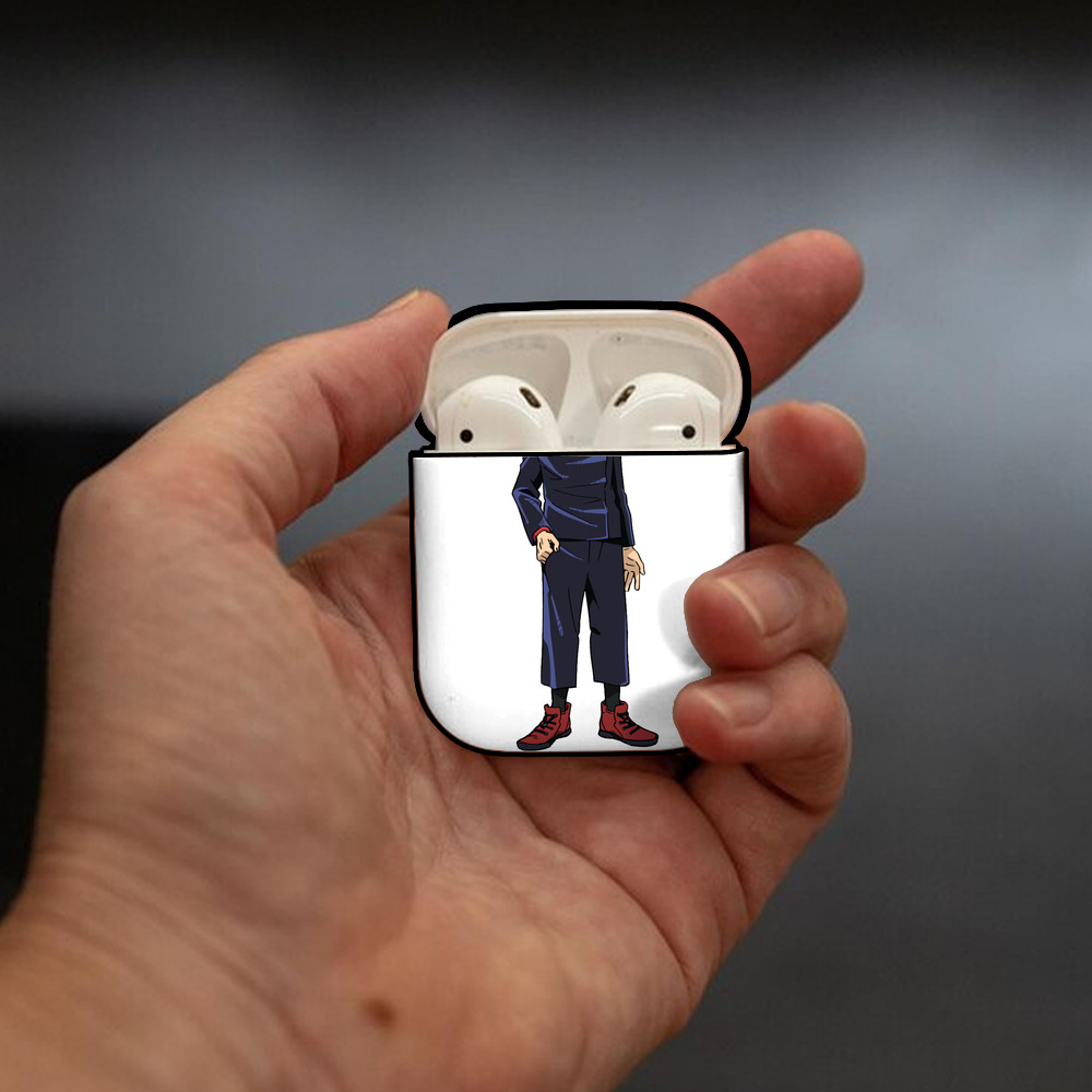 呪術廻戦 Jujutsu Kaisen AirPods 第2世代保護ケース ハードシェル ブラック 耐衝撃・防指紋・カラビナ付き