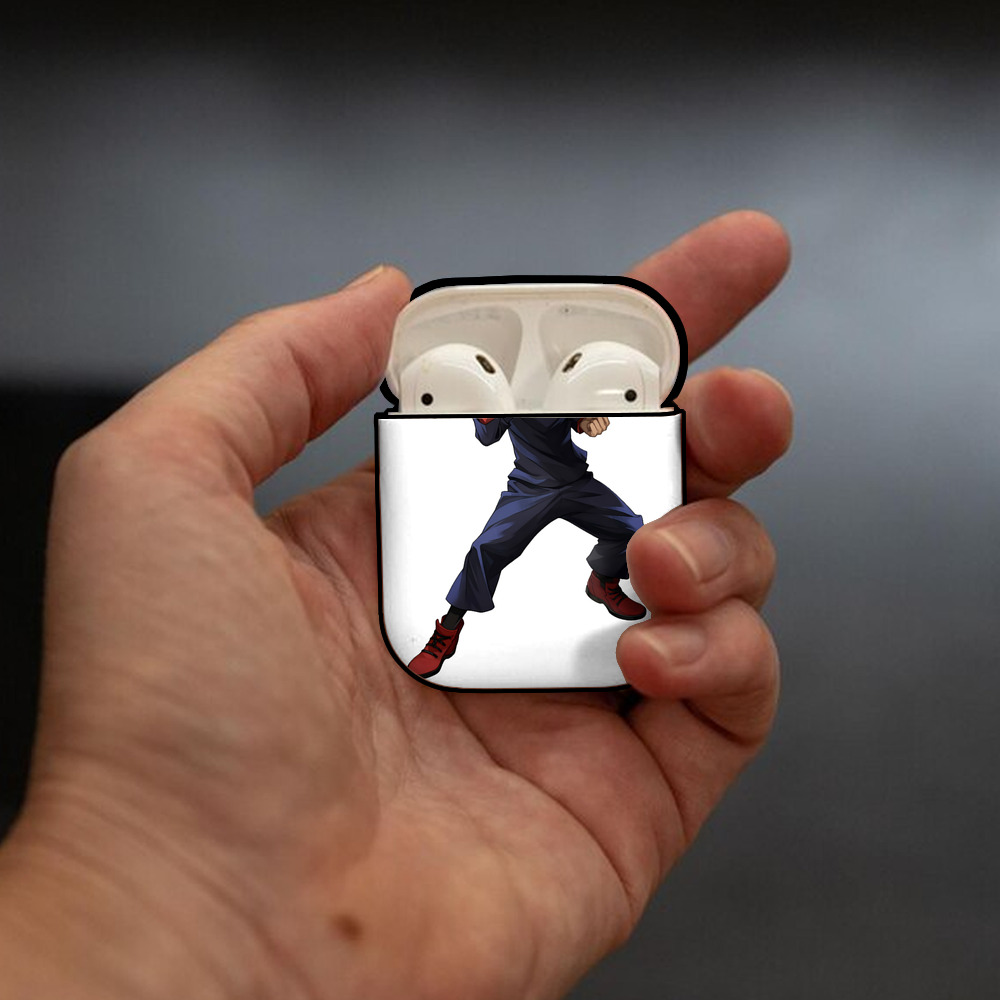 呪術廻戦 Jujutsu Kaisen AirPods 第2世代保護ケース ハードシェル ブラック 耐衝撃・防指紋・カラビナ付き