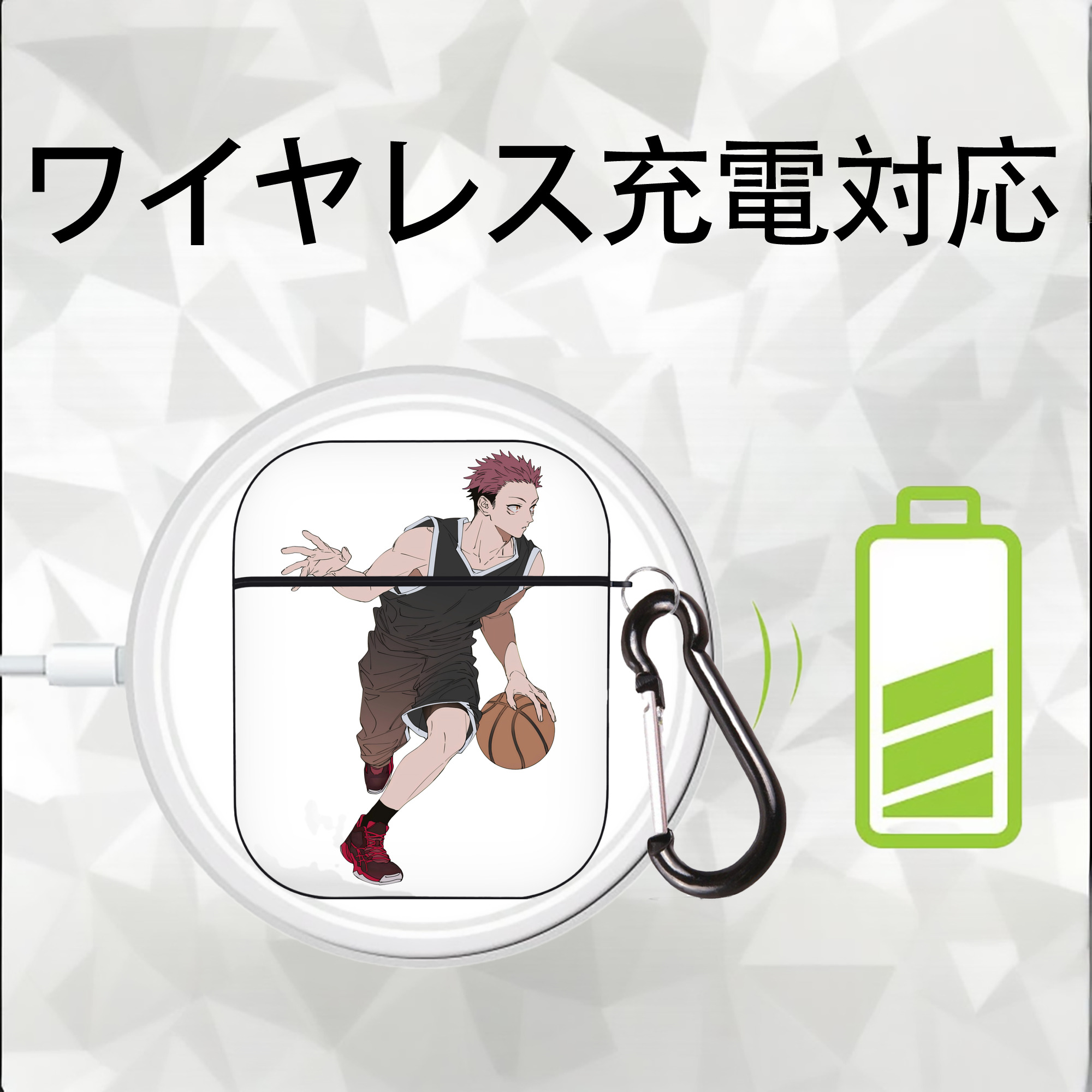 呪術廻戦 Jujutsu Kaisen AirPods 第2世代保護ケース ハードシェル ブラック 耐衝撃・防指紋・カラビナ付き