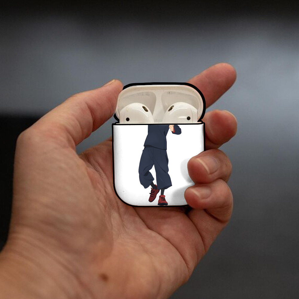 呪術廻戦 Jujutsu Kaisen AirPods 第2世代保護ケース ハードシェル ブラック 耐衝撃・防指紋・カラビナ付き