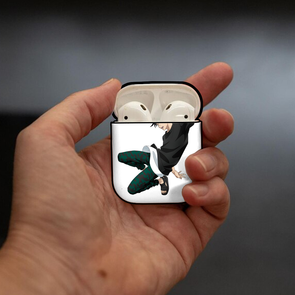 呪術廻戦 Jujutsu Kaisen AirPods 第2世代保護ケース ハードシェル ブラック 耐衝撃・防指紋・カラビナ付き