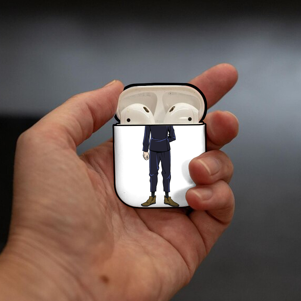 呪術廻戦 Jujutsu Kaisen AirPods 第2世代保護ケース ハードシェル ブラック 耐衝撃・防指紋・カラビナ付き