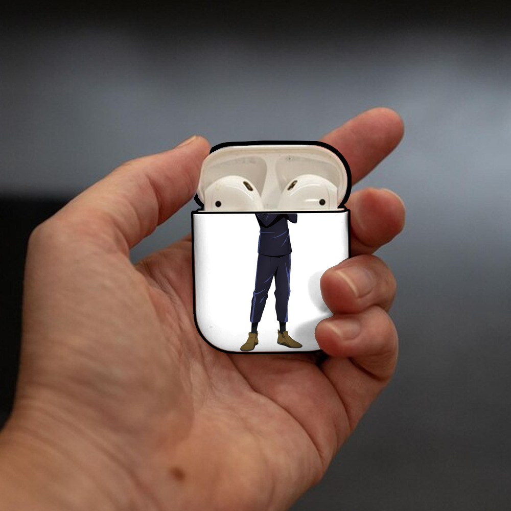 呪術廻戦 Jujutsu Kaisen AirPods 第2世代保護ケース ハードシェル ブラック 耐衝撃・防指紋・カラビナ付き
