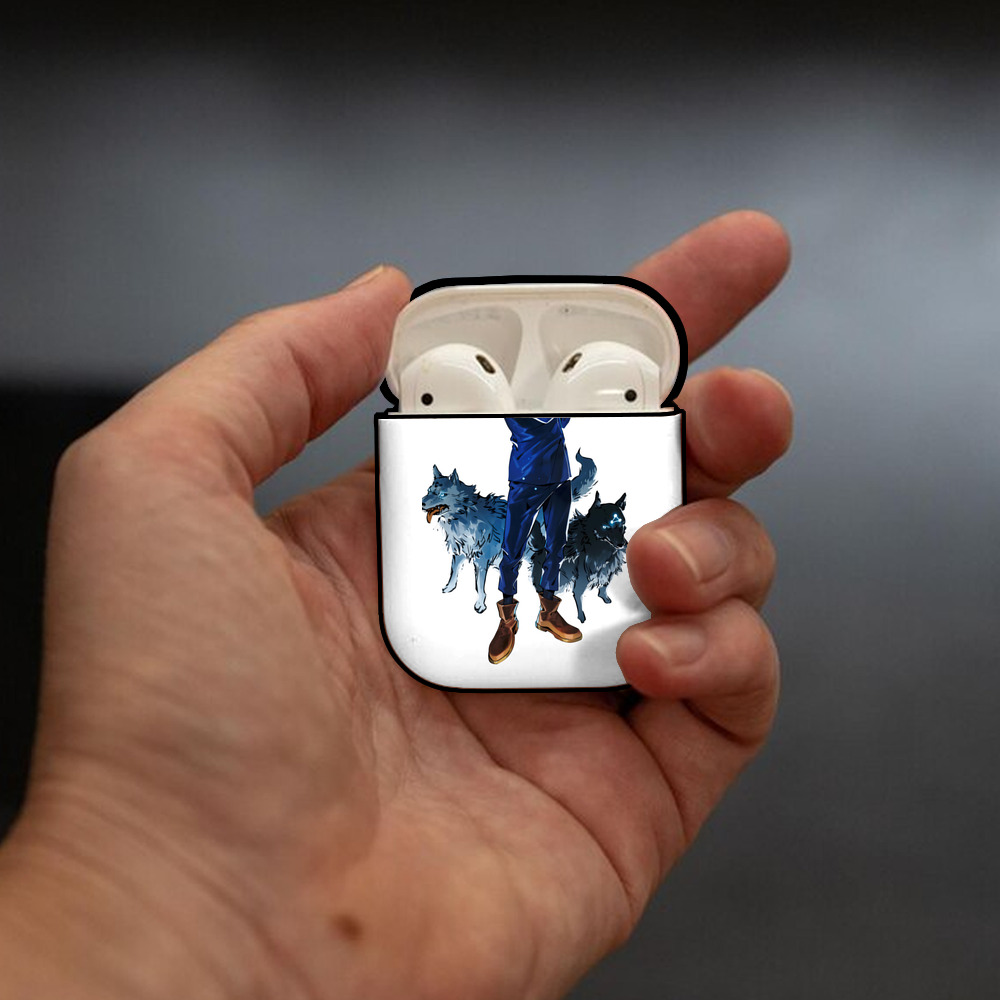 呪術廻戦 Jujutsu Kaisen AirPods 第2世代保護ケース ハードシェル ブラック 耐衝撃・防指紋・カラビナ付き