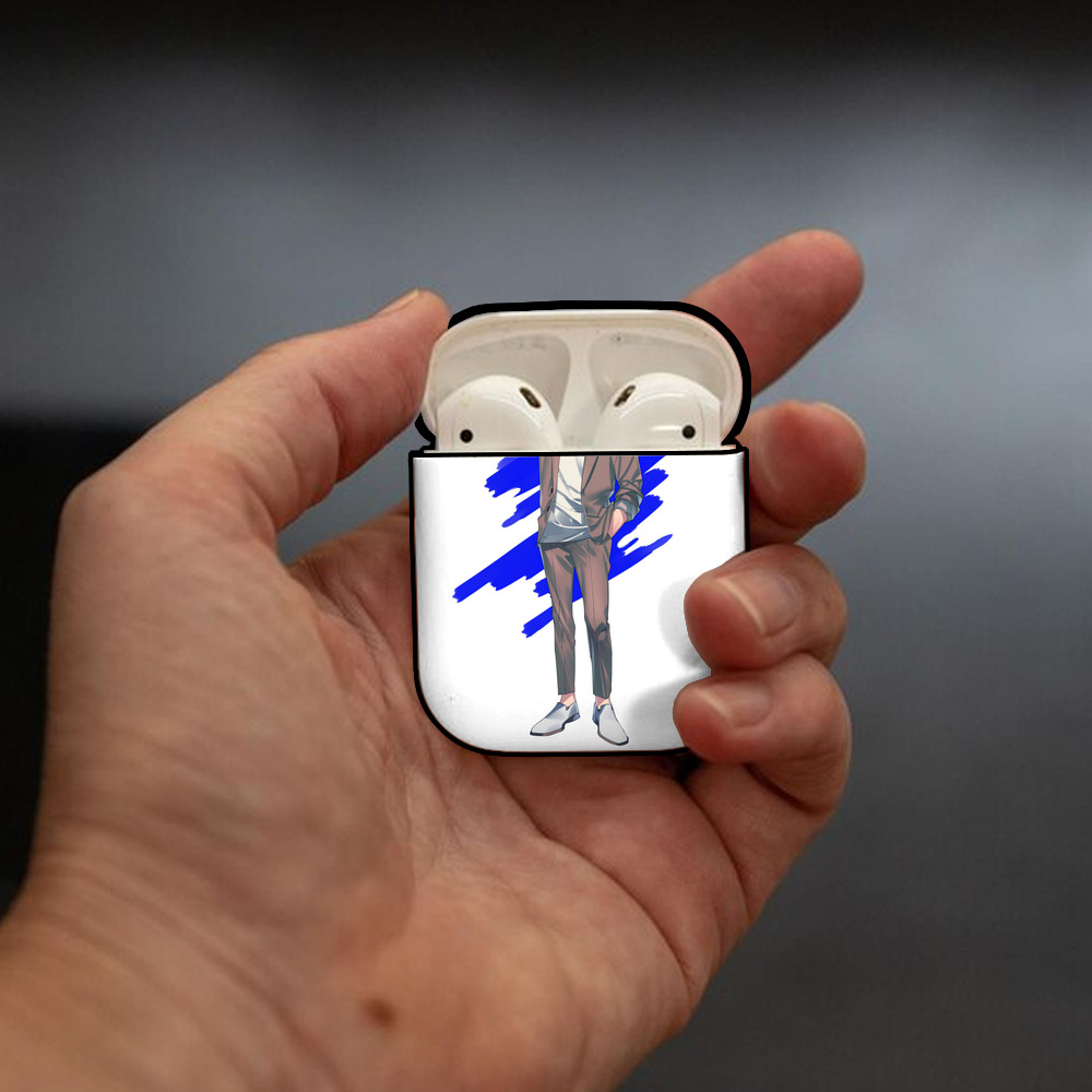 呪術廻戦 Jujutsu Kaisen AirPods 第2世代保護ケース ハードシェル ブラック 耐衝撃・防指紋・カラビナ付き