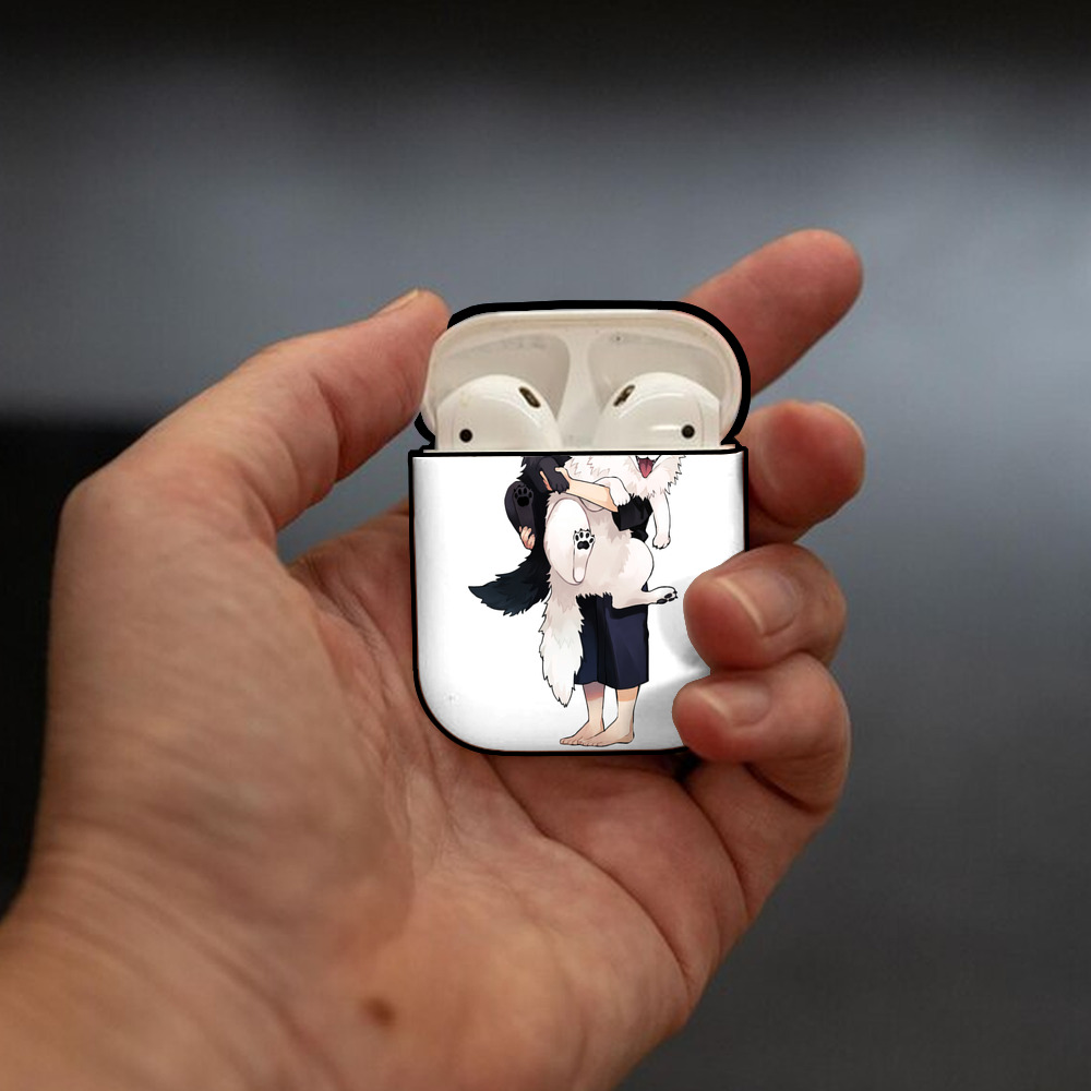 呪術廻戦 Jujutsu Kaisen AirPods 第2世代保護ケース ハードシェル ブラック 耐衝撃・防指紋・カラビナ付き