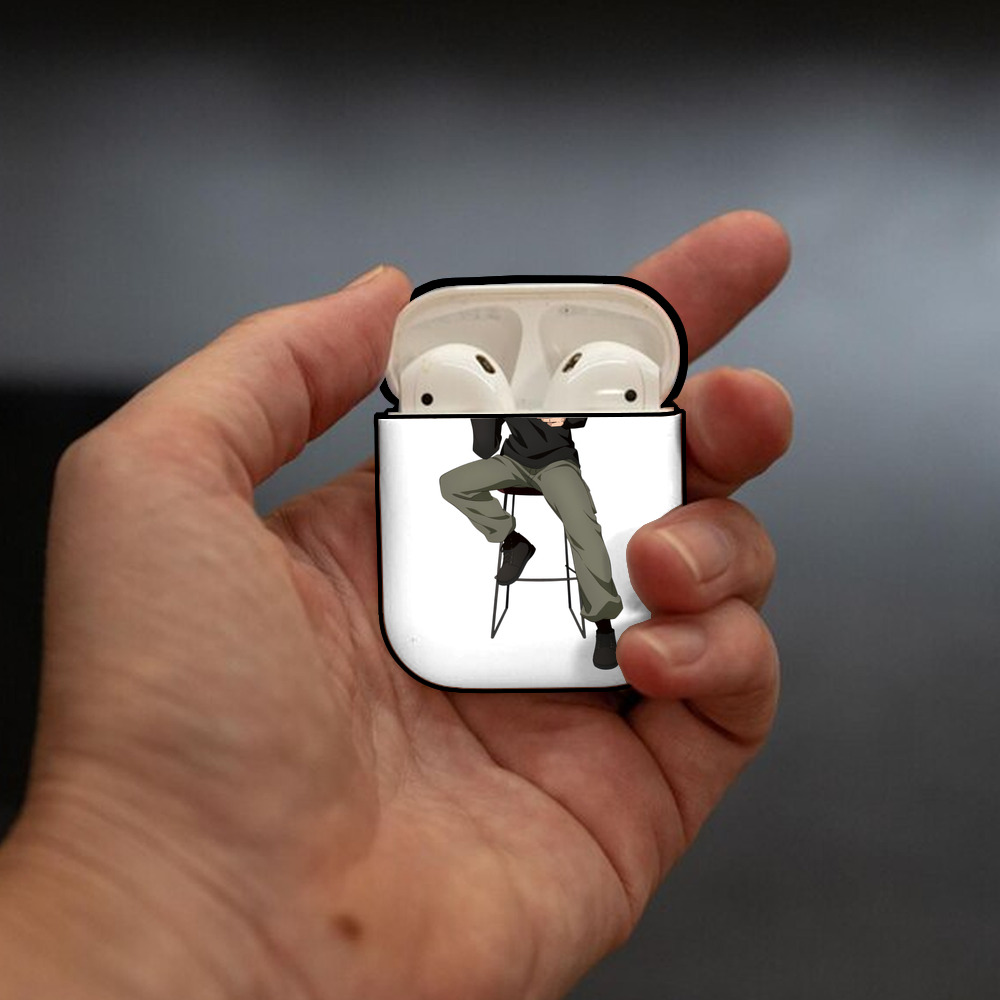 呪術廻戦 Jujutsu Kaisen AirPods 第2世代保護ケース ハードシェル ブラック 耐衝撃・防指紋・カラビナ付き