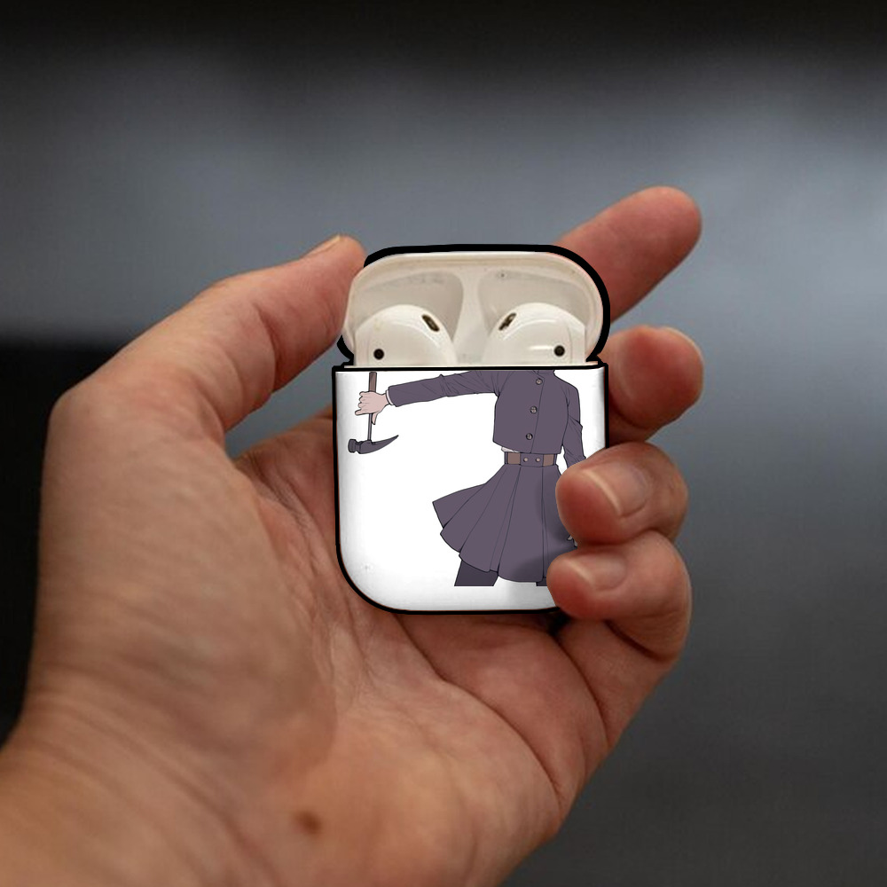 呪術廻戦 Jujutsu Kaisen AirPods 第2世代保護ケース ハードシェル ブラック 耐衝撃・防指紋・カラビナ付き