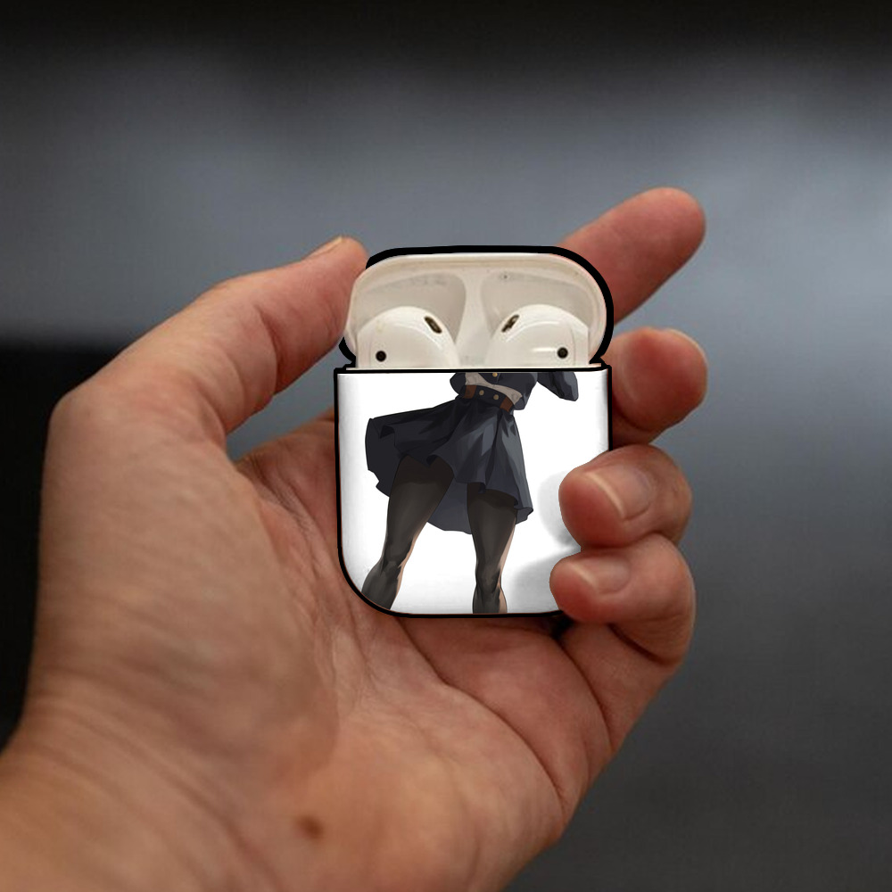 呪術廻戦 Jujutsu Kaisen AirPods 第2世代保護ケース ハードシェル ブラック 耐衝撃・防指紋・カラビナ付き