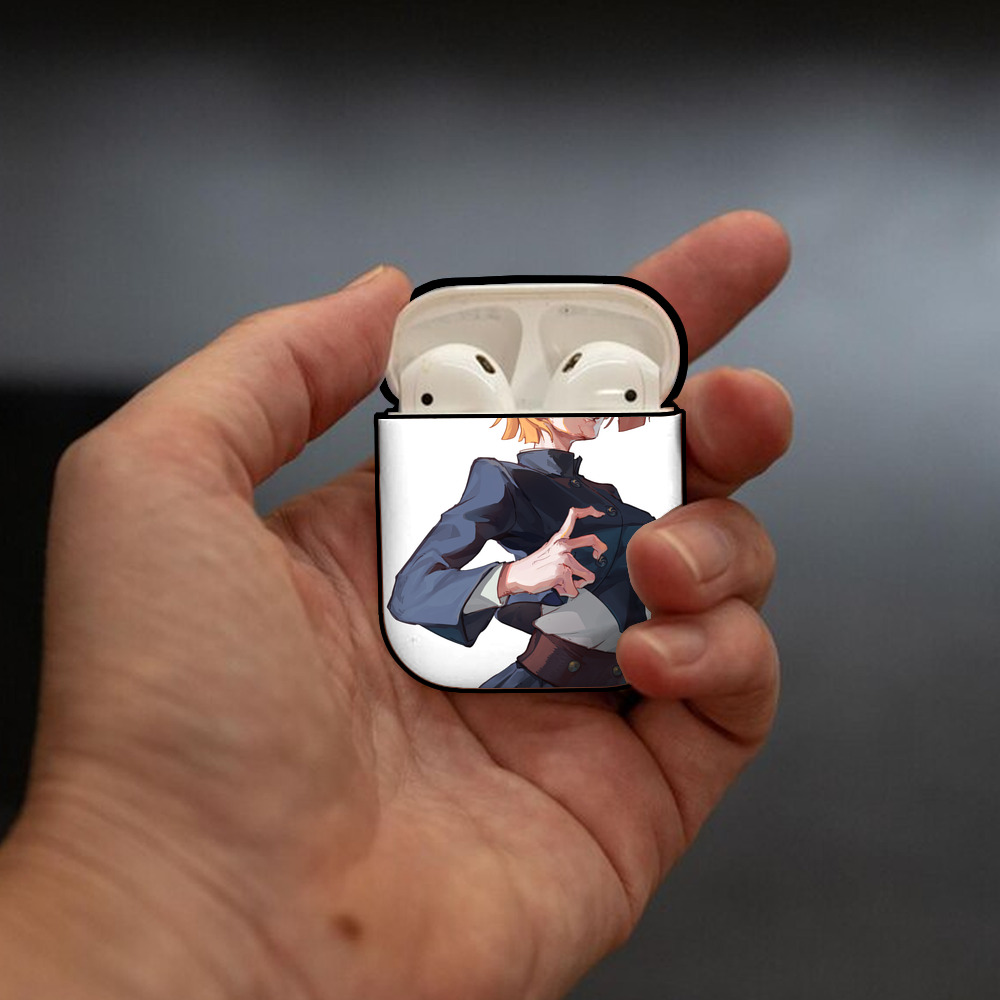 呪術廻戦 Jujutsu Kaisen AirPods 第2世代保護ケース ハードシェル ブラック 耐衝撃・防指紋・カラビナ付き
