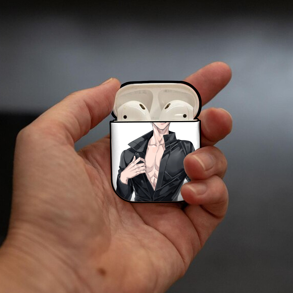 呪術廻戦 Jujutsu Kaisen AirPods 第2世代保護ケース ハードシェル ブラック 耐衝撃・防指紋・カラビナ付き