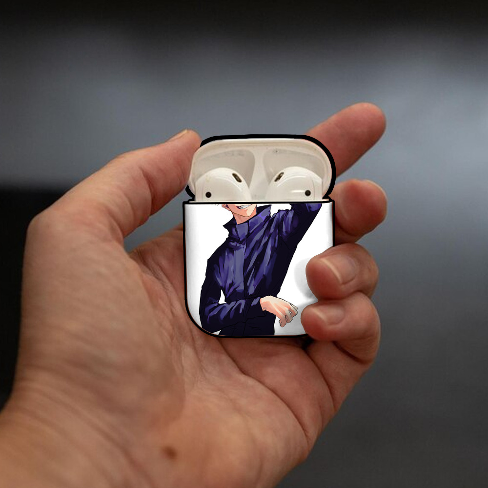 呪術廻戦 Jujutsu Kaisen AirPods 第2世代保護ケース ハードシェル ブラック 耐衝撃・防指紋・カラビナ付き