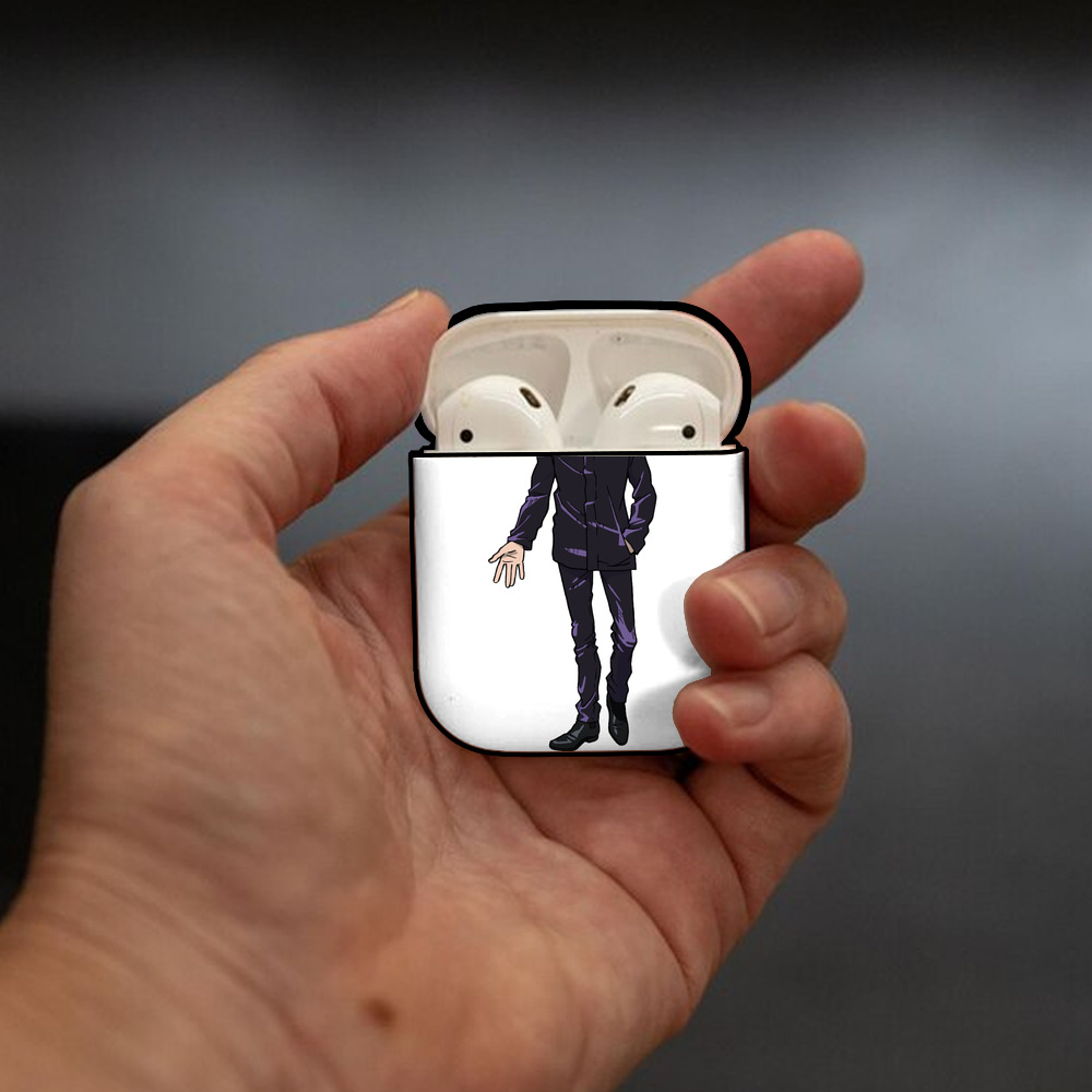 呪術廻戦 Jujutsu Kaisen AirPods 第2世代保護ケース ハードシェル ブラック 耐衝撃・防指紋・カラビナ付き