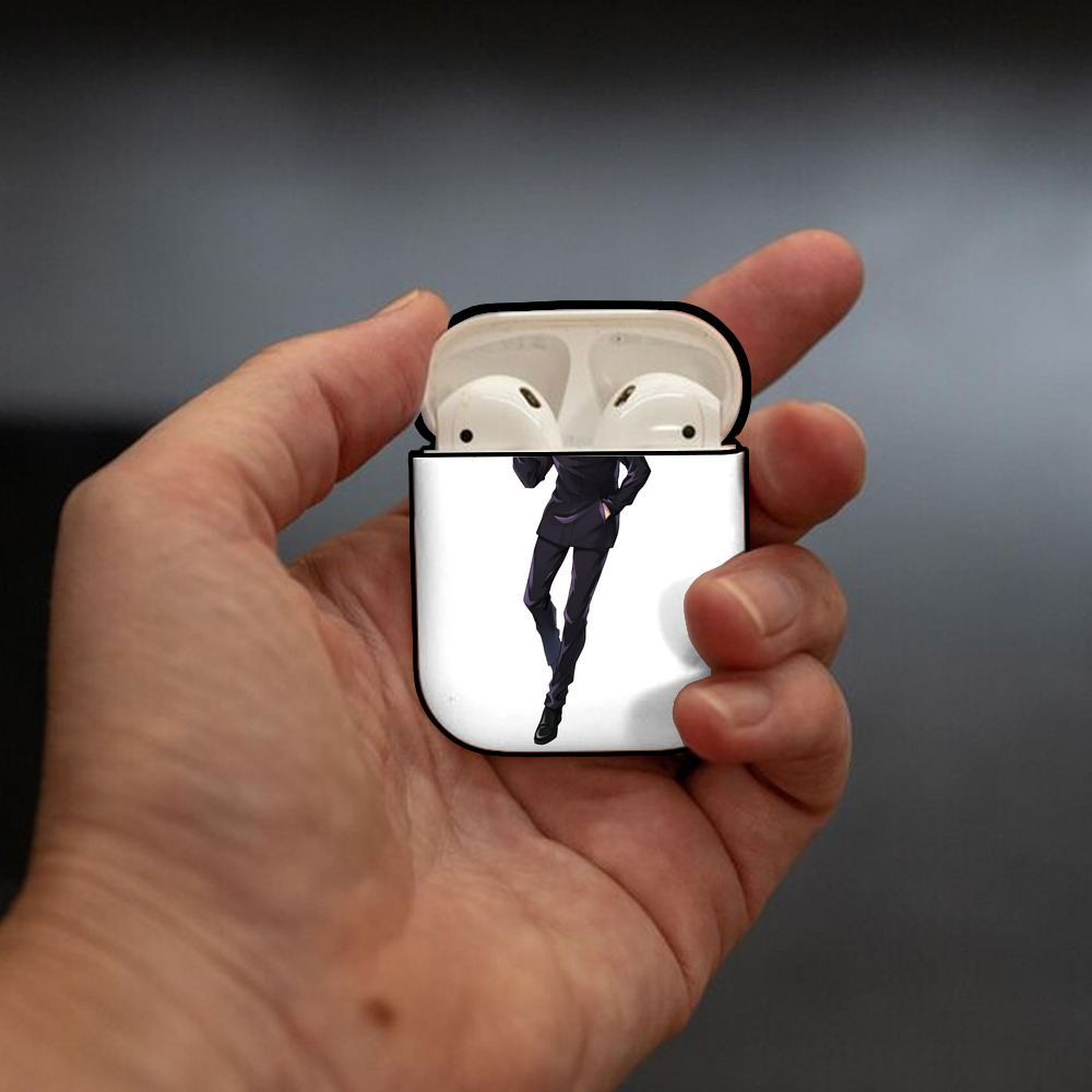 呪術廻戦 Jujutsu Kaisen AirPods 第2世代保護ケース ハードシェル ブラック 耐衝撃・防指紋・カラビナ付き