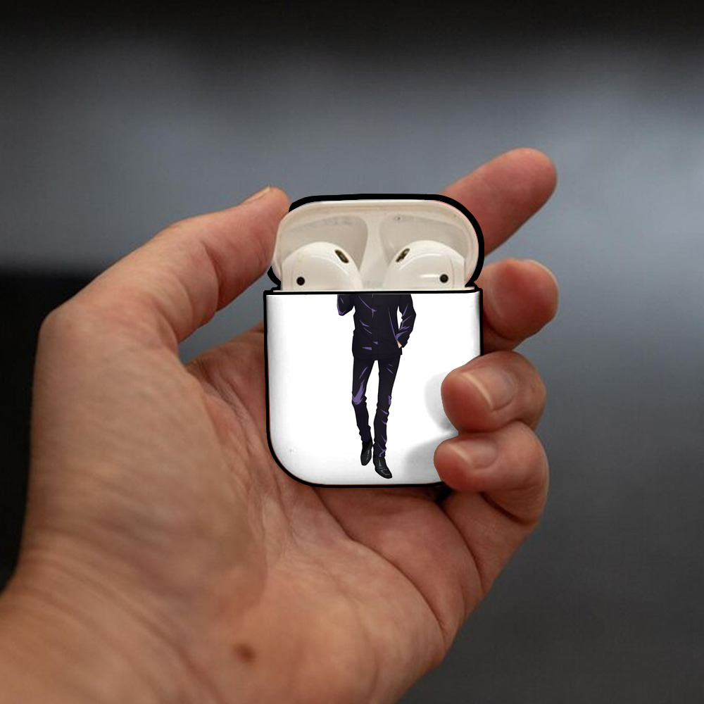 呪術廻戦 Jujutsu Kaisen AirPods 第2世代保護ケース ハードシェル ブラック 耐衝撃・防指紋・カラビナ付き