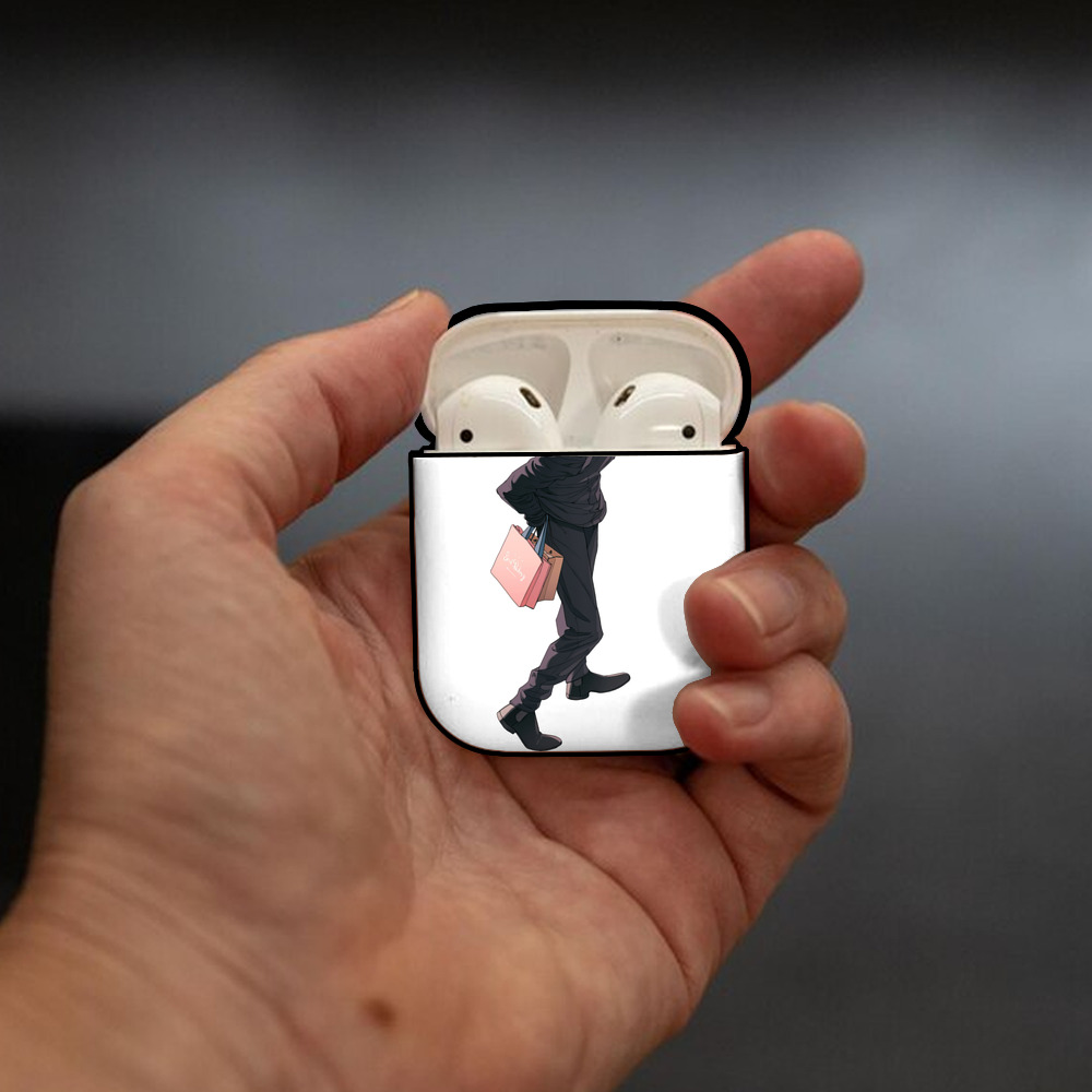 呪術廻戦 Jujutsu Kaisen AirPods 第2世代保護ケース ハードシェル ブラック 耐衝撃・防指紋・カラビナ付き