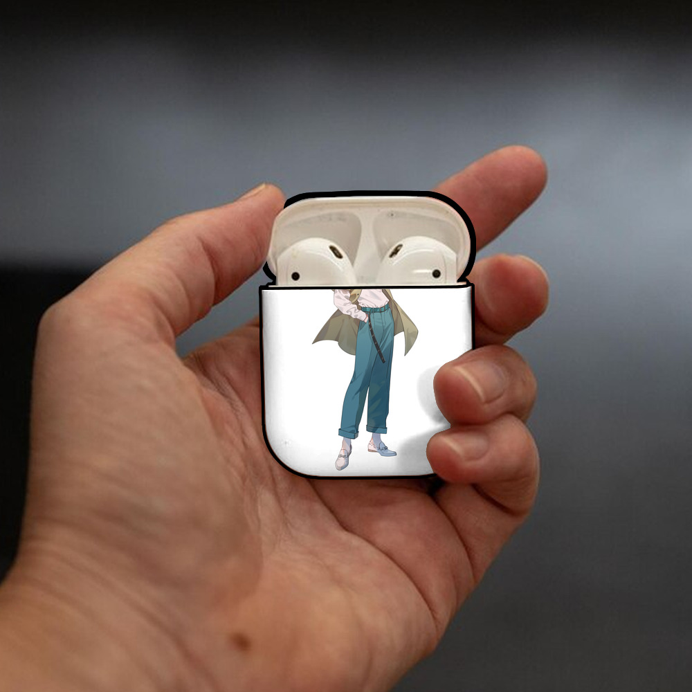 呪術廻戦 Jujutsu Kaisen AirPods 第2世代保護ケース ハードシェル ブラック 耐衝撃・防指紋・カラビナ付き