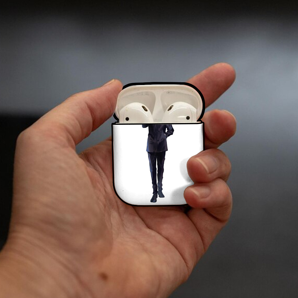呪術廻戦 Jujutsu Kaisen AirPods 第2世代保護ケース ハードシェル ブラック 耐衝撃・防指紋・カラビナ付き