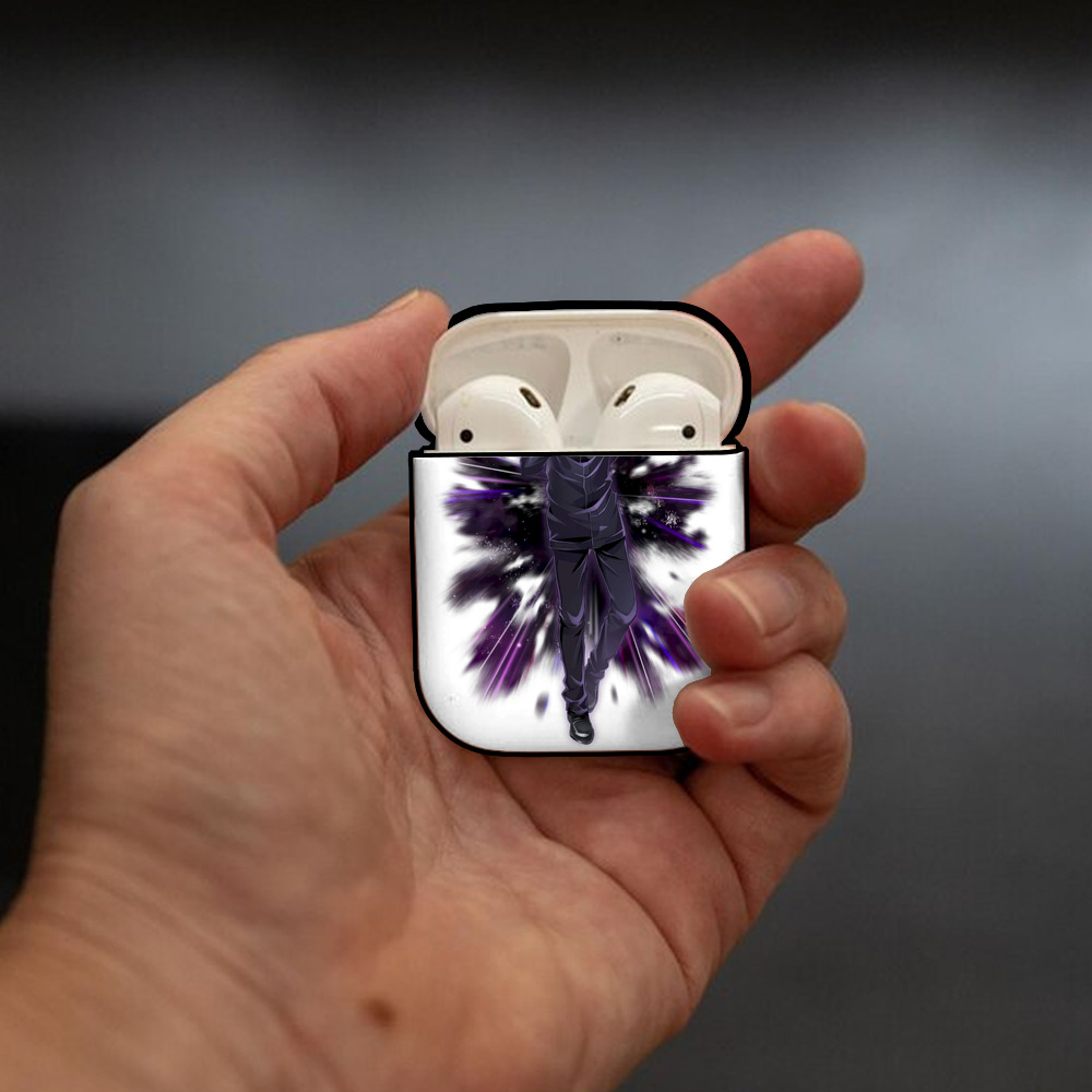 呪術廻戦 Jujutsu Kaisen AirPods 第2世代保護ケース ハードシェル ブラック 耐衝撃・防指紋・カラビナ付き