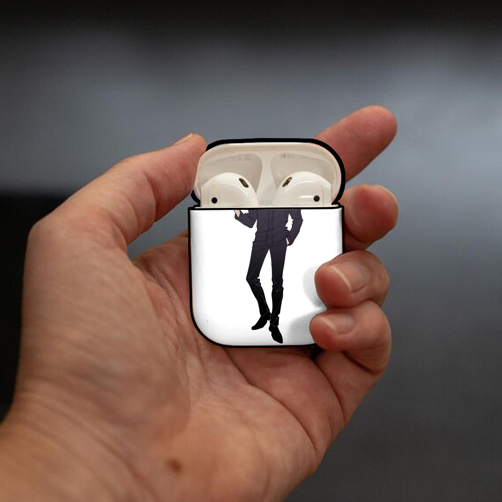 呪術廻戦 Jujutsu Kaisen AirPods 第2世代保護ケース ハードシェル ブラック 耐衝撃・防指紋・カラビナ付き