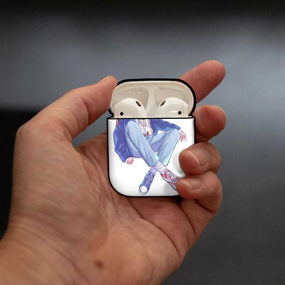 呪術廻戦 Jujutsu Kaisen AirPods 第2世代保護ケース ハードシェル ブラック 耐衝撃・防指紋・カラビナ付き