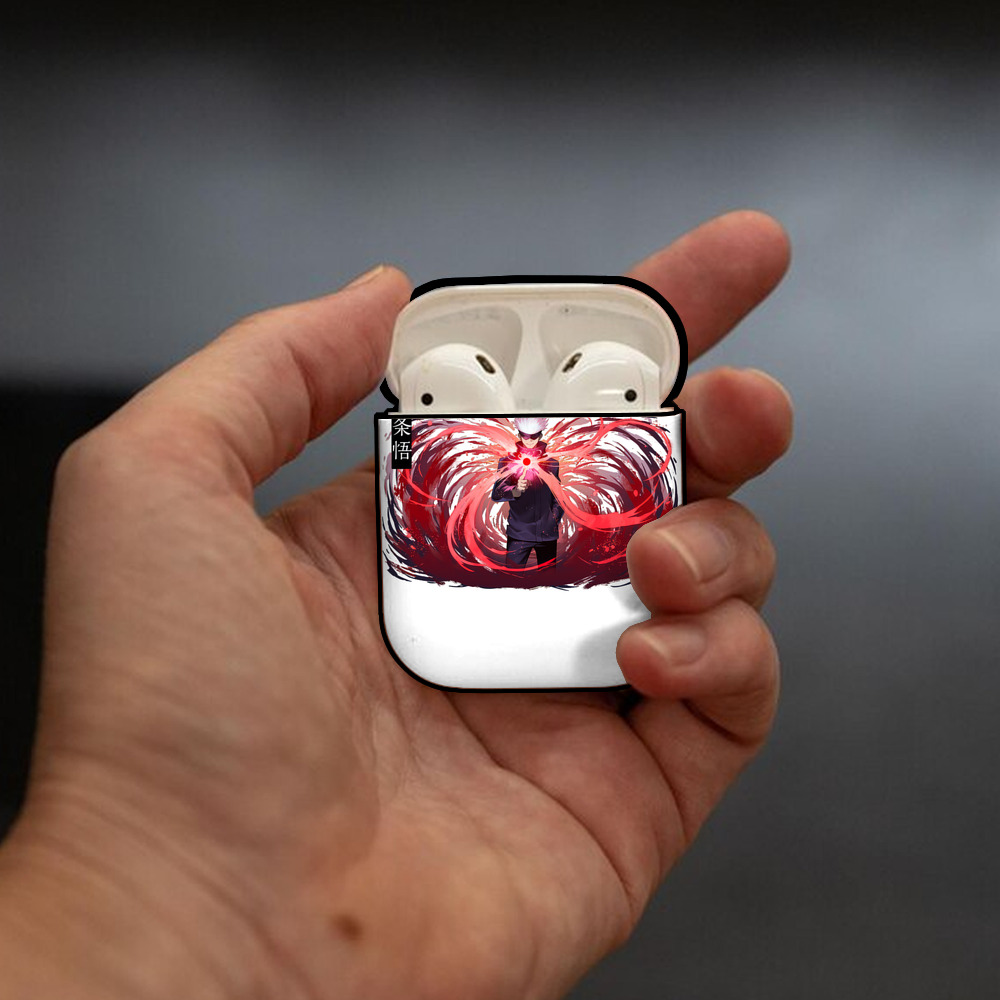 呪術廻戦 Jujutsu Kaisen AirPods 第2世代保護ケース ハードシェル ブラック 耐衝撃・防指紋・カラビナ付き