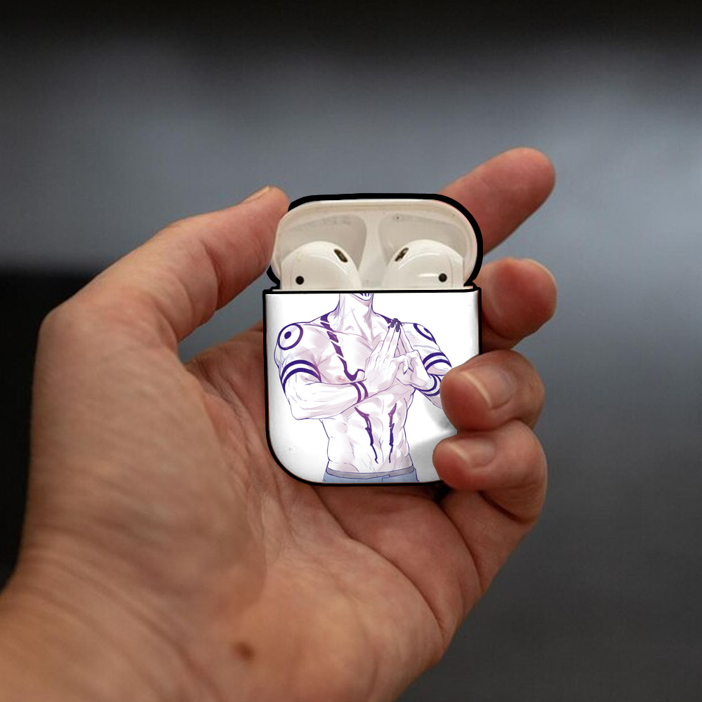 呪術廻戦 Jujutsu Kaisen AirPods 第2世代保護ケース ハードシェル ブラック 耐衝撃・防指紋・カラビナ付き