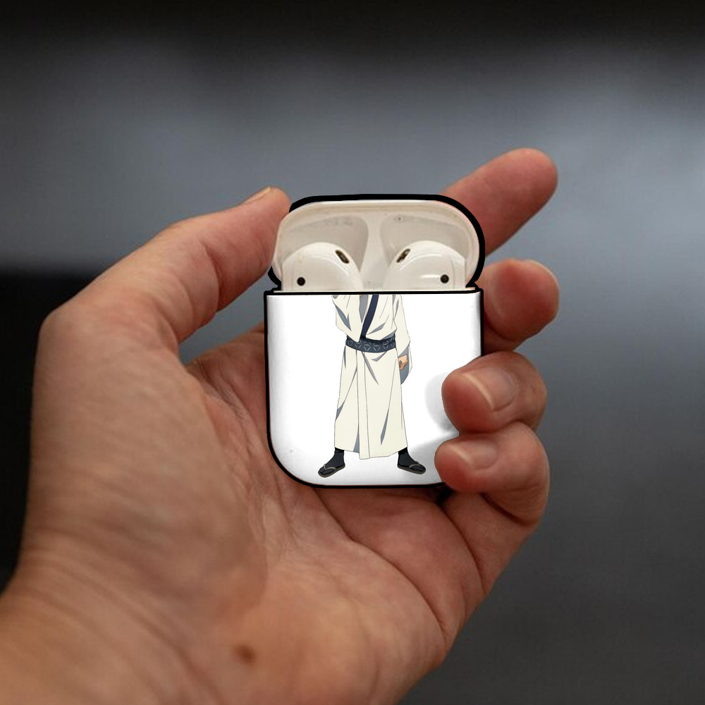 呪術廻戦 Jujutsu Kaisen AirPods 第2世代保護ケース ハードシェル ブラック 耐衝撃・防指紋・カラビナ付き