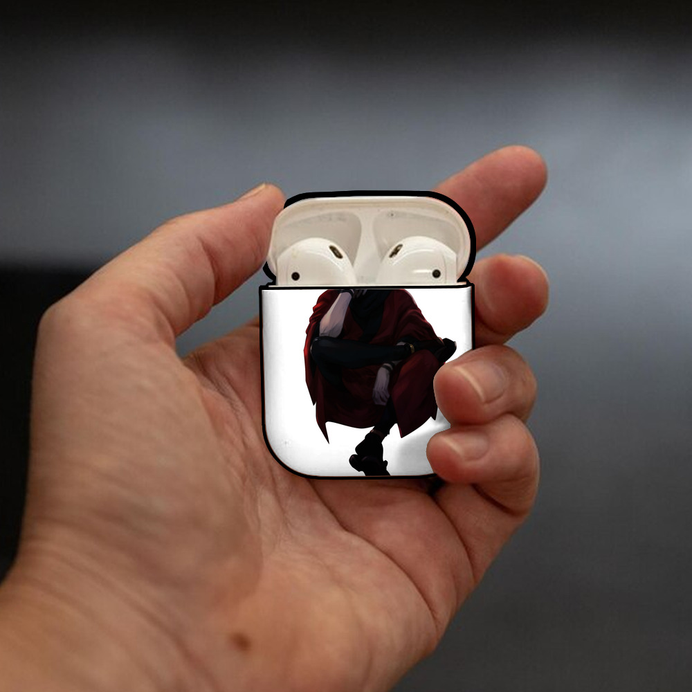 呪術廻戦 Jujutsu Kaisen AirPods 第2世代保護ケース ハードシェル ブラック 耐衝撃・防指紋・カラビナ付き