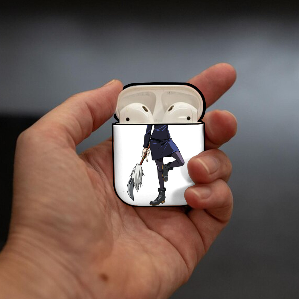 呪術廻戦 Jujutsu Kaisen AirPods 第2世代保護ケース ハードシェル ブラック 耐衝撃・防指紋・カラビナ付き