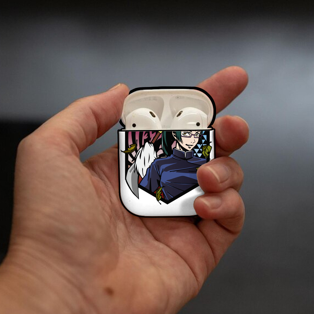 呪術廻戦 Jujutsu Kaisen AirPods 第2世代保護ケース ハードシェル ブラック 耐衝撃・防指紋・カラビナ付き