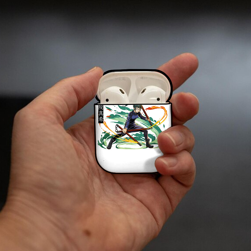呪術廻戦 Jujutsu Kaisen AirPods 第2世代保護ケース ハードシェル ブラック 耐衝撃・防指紋・カラビナ付き