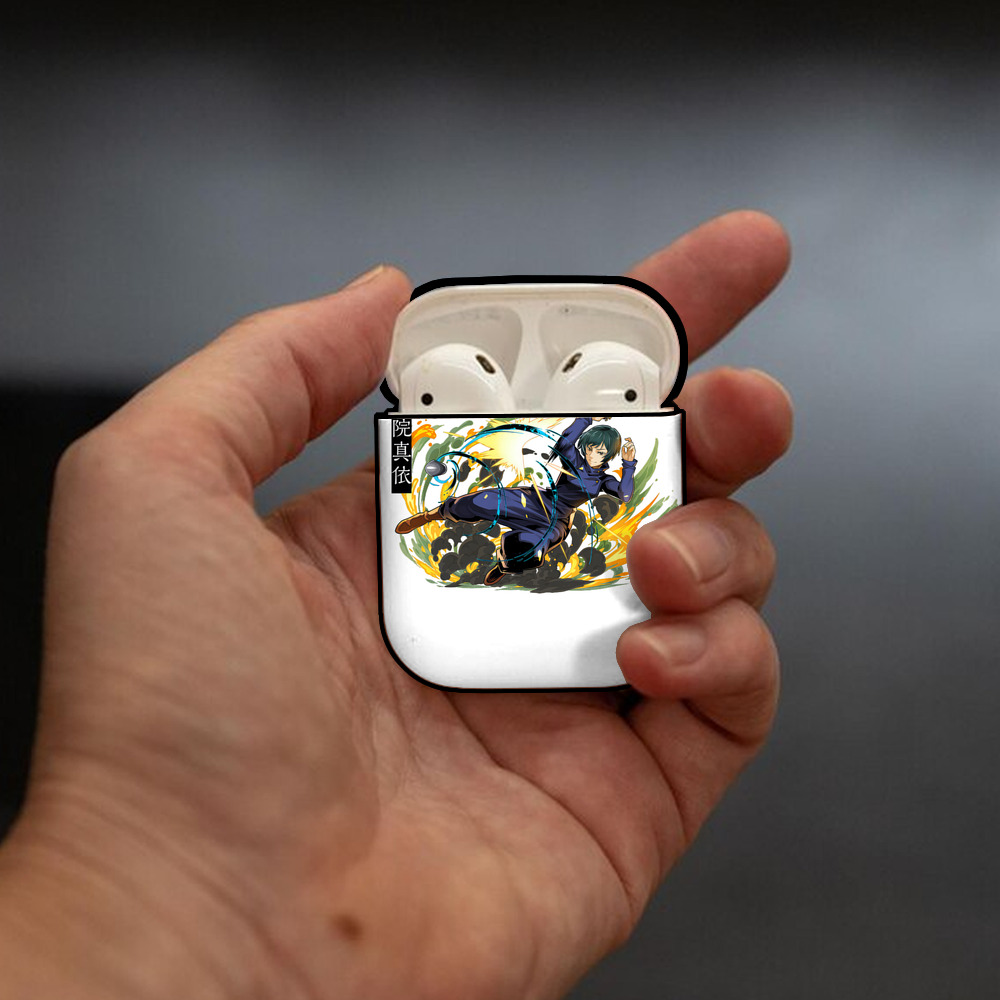 呪術廻戦 Jujutsu Kaisen AirPods 第2世代保護ケース ハードシェル ブラック 耐衝撃・防指紋・カラビナ付き