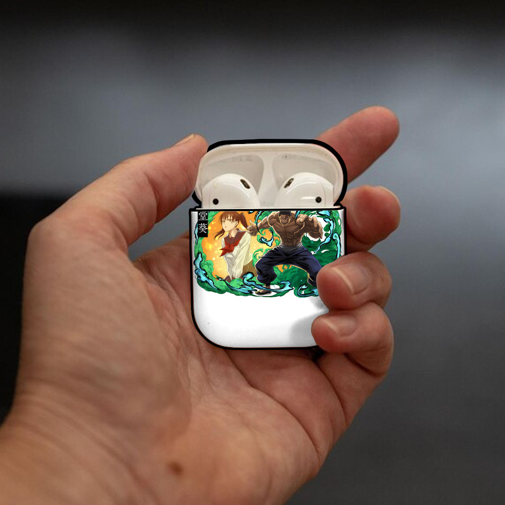 呪術廻戦 Jujutsu Kaisen AirPods 第2世代保護ケース ハードシェル ブラック 耐衝撃・防指紋・カラビナ付き