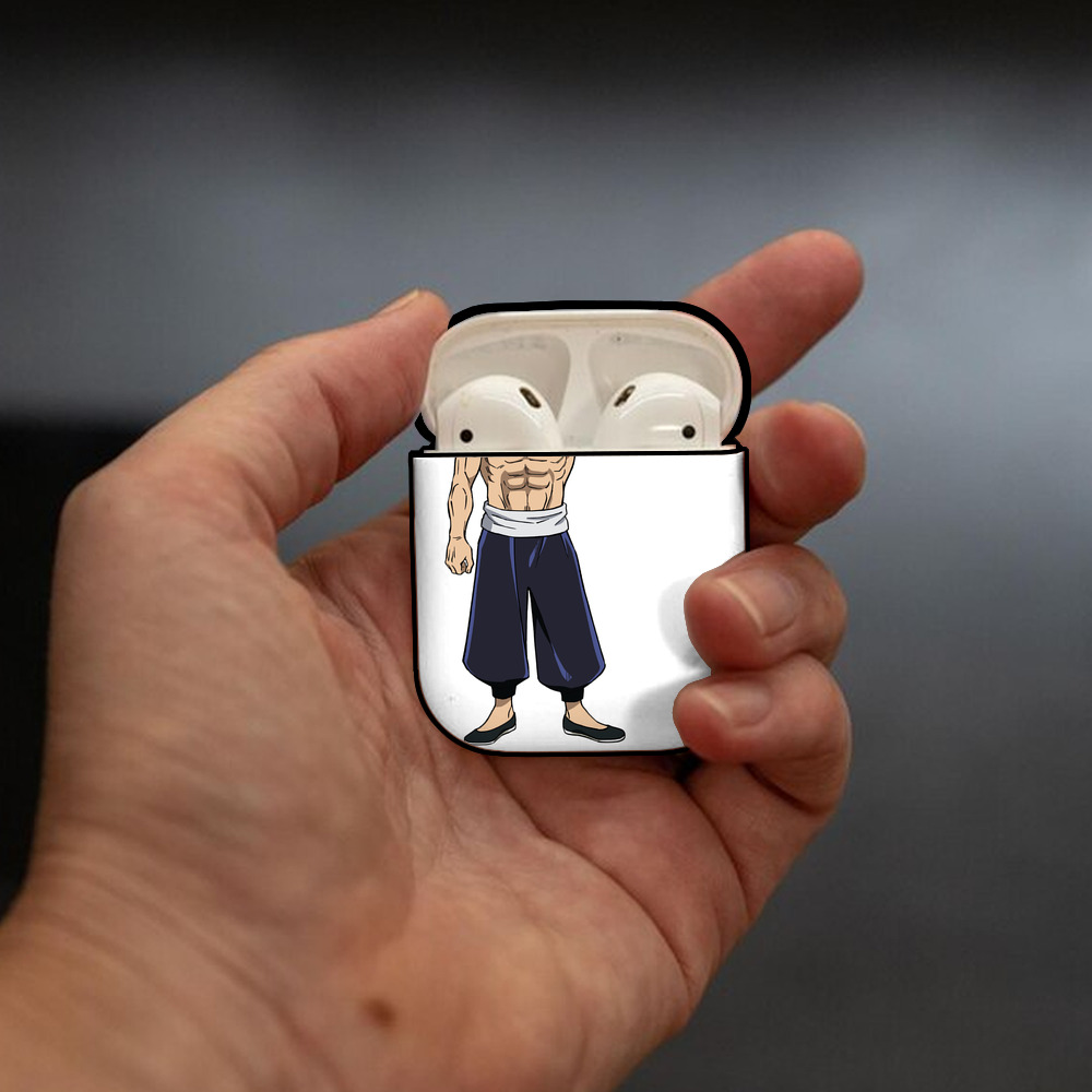 呪術廻戦 Jujutsu Kaisen AirPods 第2世代保護ケース ハードシェル ブラック 耐衝撃・防指紋・カラビナ付き