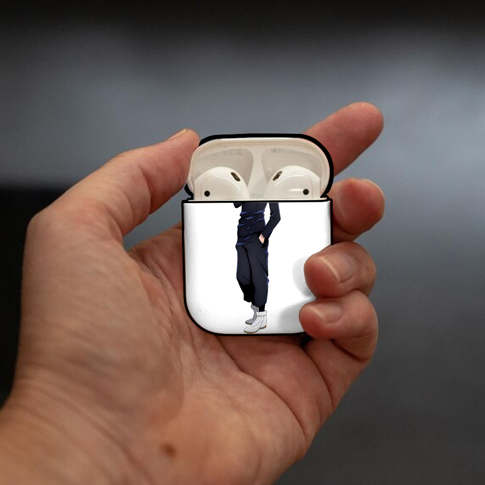 呪術廻戦 Jujutsu Kaisen AirPods 第2世代保護ケース ハードシェル ブラック 耐衝撃・防指紋・カラビナ付き