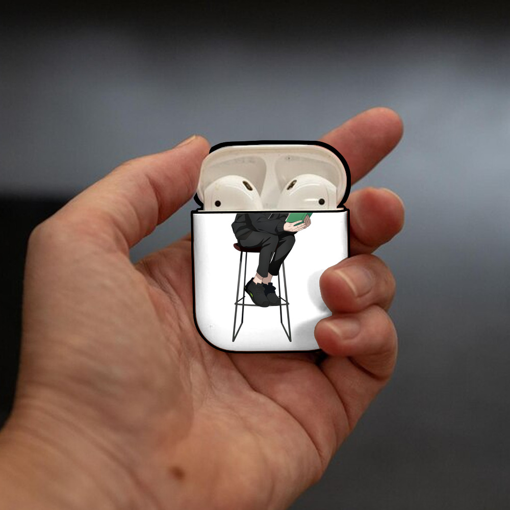 呪術廻戦 Jujutsu Kaisen AirPods 第2世代保護ケース ハードシェル ブラック 耐衝撃・防指紋・カラビナ付き