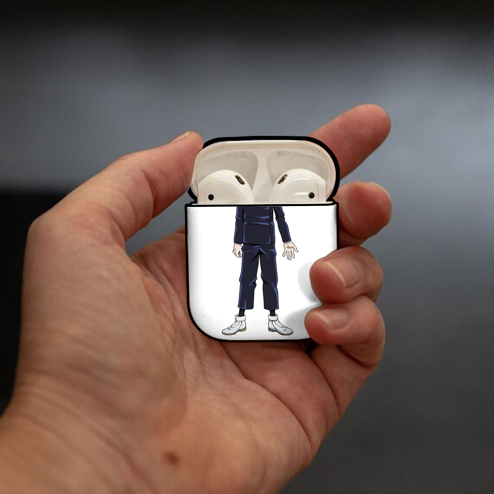 呪術廻戦 Jujutsu Kaisen AirPods 第2世代保護ケース ハードシェル ブラック 耐衝撃・防指紋・カラビナ付き