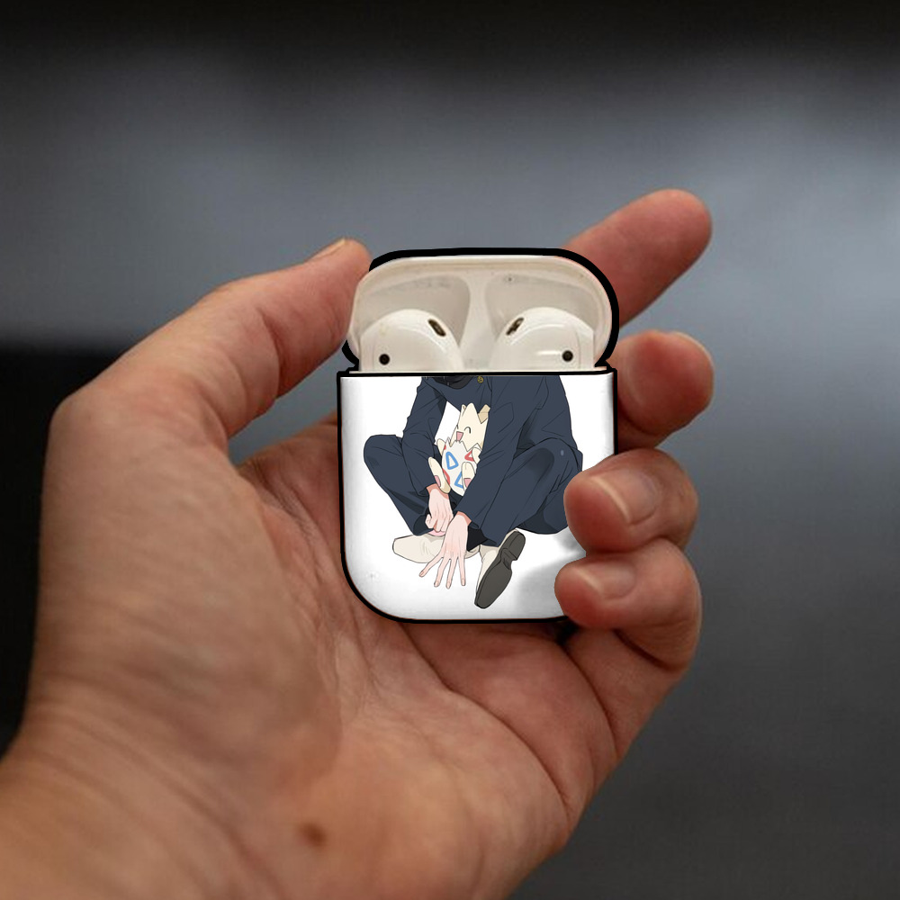 呪術廻戦 Jujutsu Kaisen AirPods 第2世代保護ケース ハードシェル ブラック 耐衝撃・防指紋・カラビナ付き