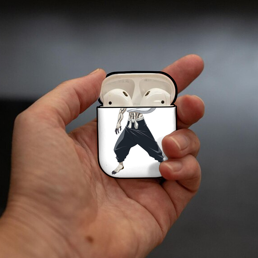 呪術廻戦 Jujutsu Kaisen AirPods 第2世代保護ケース ハードシェル ブラック 耐衝撃・防指紋・カラビナ付き