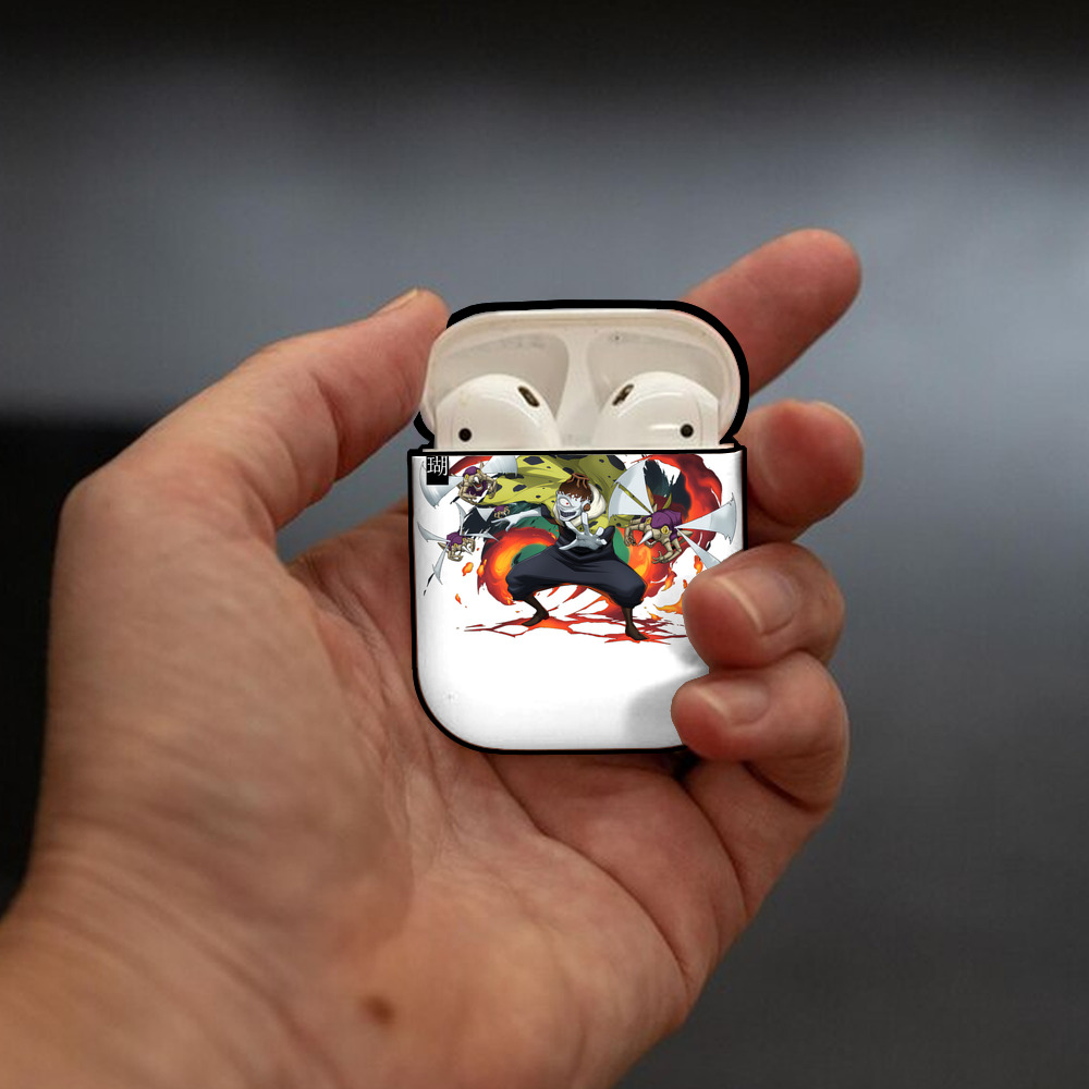 呪術廻戦 Jujutsu Kaisen AirPods 第2世代保護ケース ハードシェル ブラック 耐衝撃・防指紋・カラビナ付き