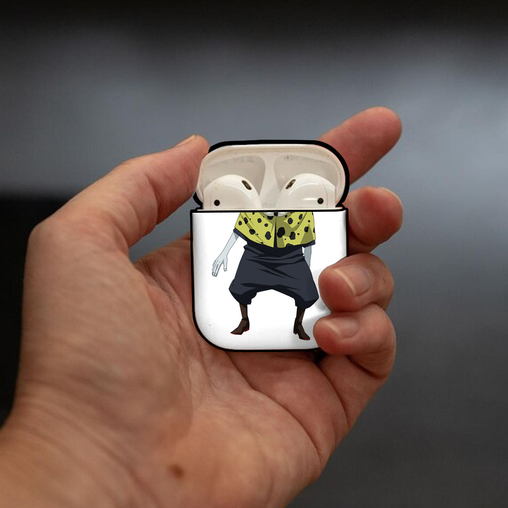 呪術廻戦 Jujutsu Kaisen AirPods 第2世代保護ケース ハードシェル ブラック 耐衝撃・防指紋・カラビナ付き