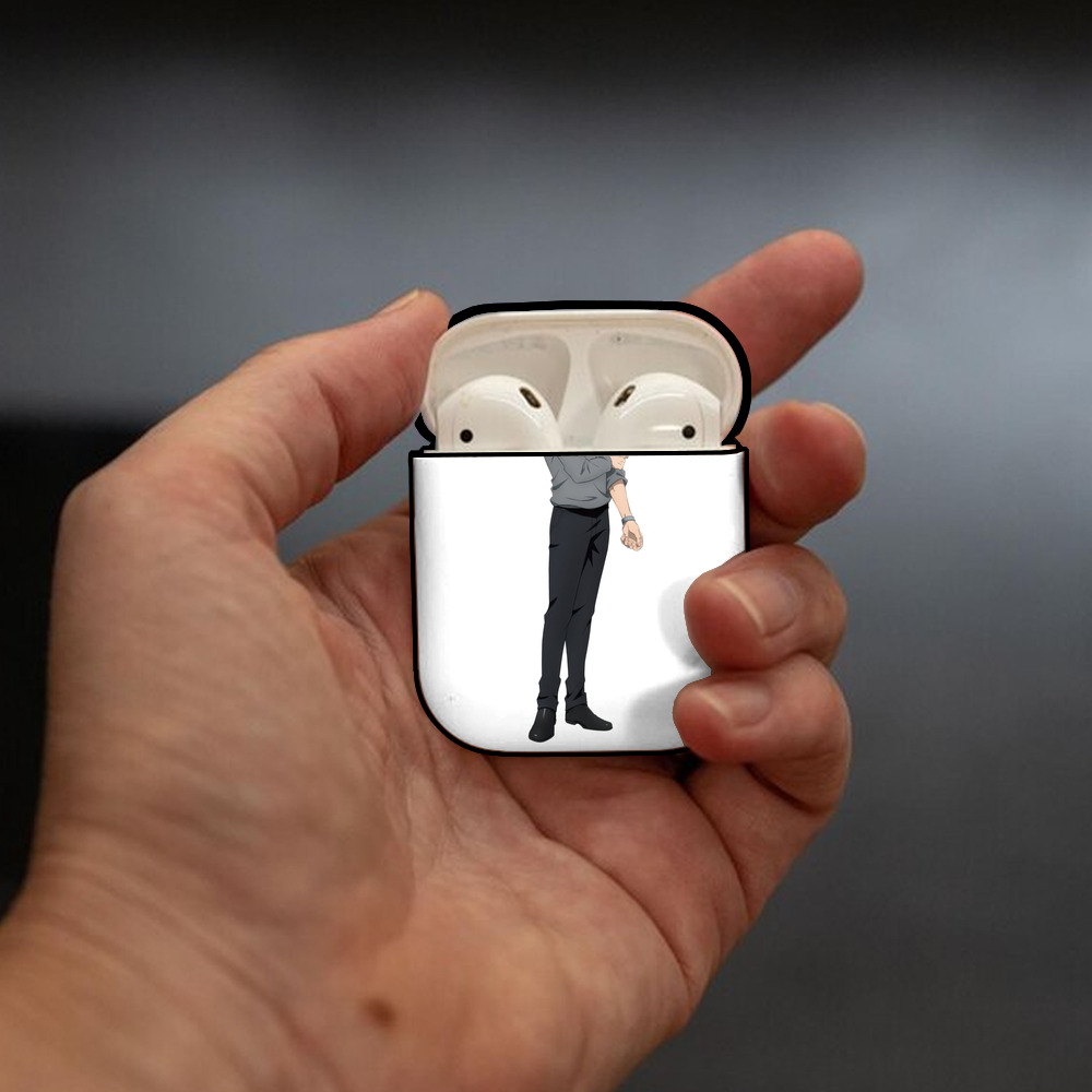 呪術廻戦 Jujutsu Kaisen AirPods 第2世代保護ケース ハードシェル ブラック 耐衝撃・防指紋・カラビナ付き