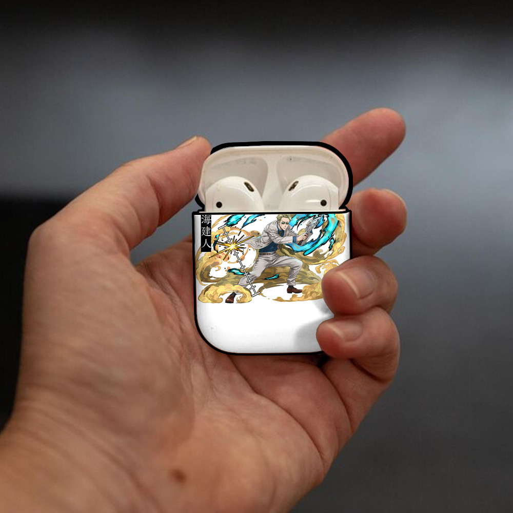 呪術廻戦 Jujutsu Kaisen AirPods 第2世代保護ケース ハードシェル ブラック 耐衝撃・防指紋・カラビナ付き
