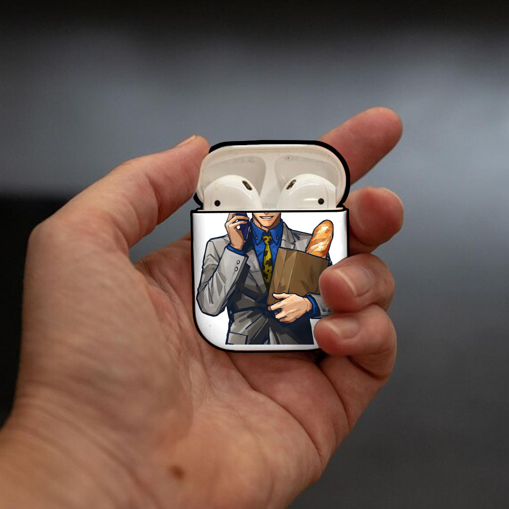 呪術廻戦 Jujutsu Kaisen AirPods 第2世代保護ケース ハードシェル ブラック 耐衝撃・防指紋・カラビナ付き