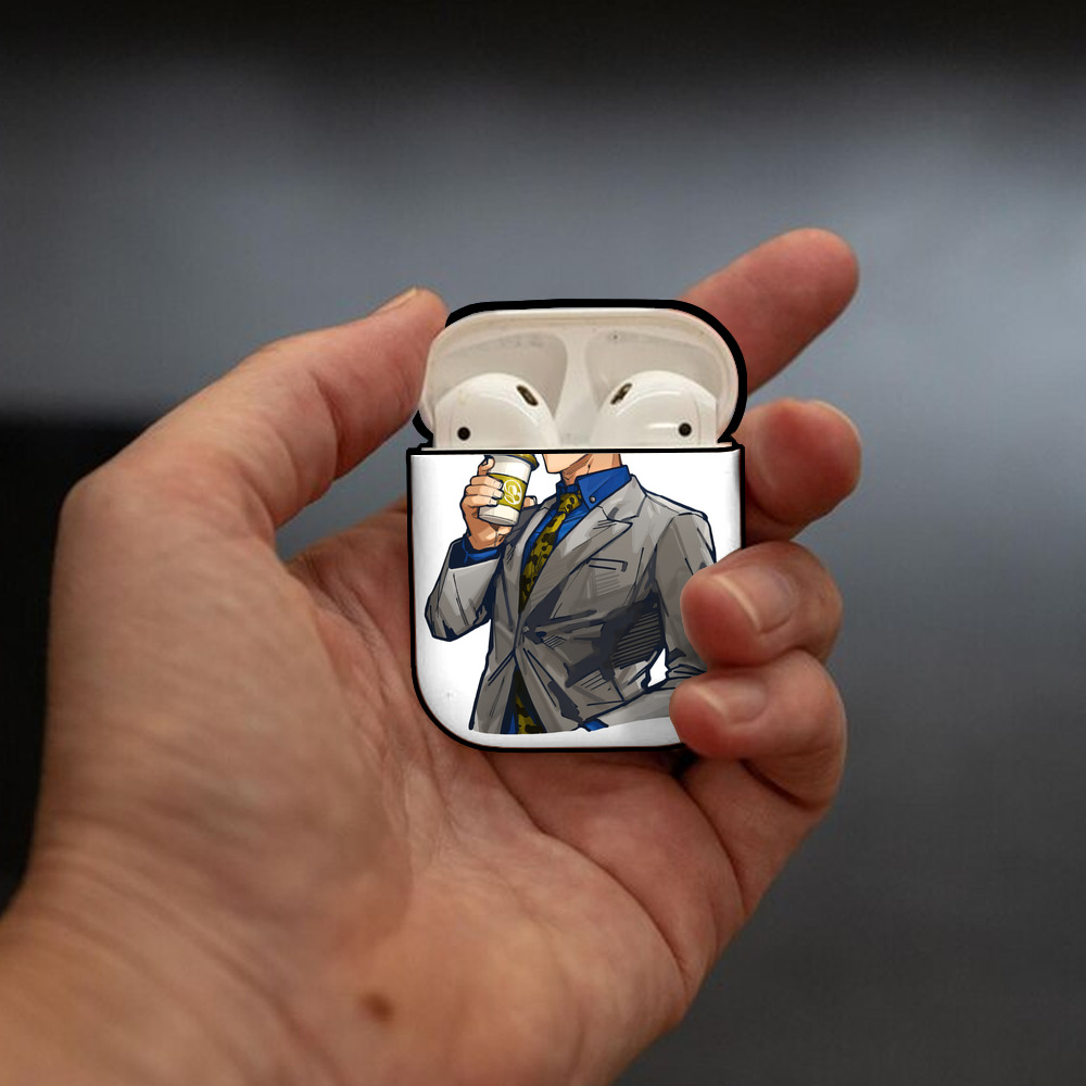 呪術廻戦 Jujutsu Kaisen AirPods 第2世代保護ケース ハードシェル ブラック 耐衝撃・防指紋・カラビナ付き